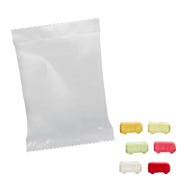 BONBONS GOMME DE FRUITS PERSONNALISABLE 'PIMPY OPAQUE'  - bus