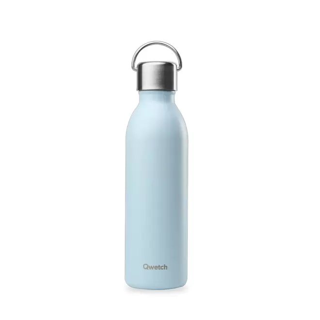 BOUTEILLE ISOTHERME PERSONNALISABLE QWETCH® 'ACTIVE' 600ML - bleu pastel