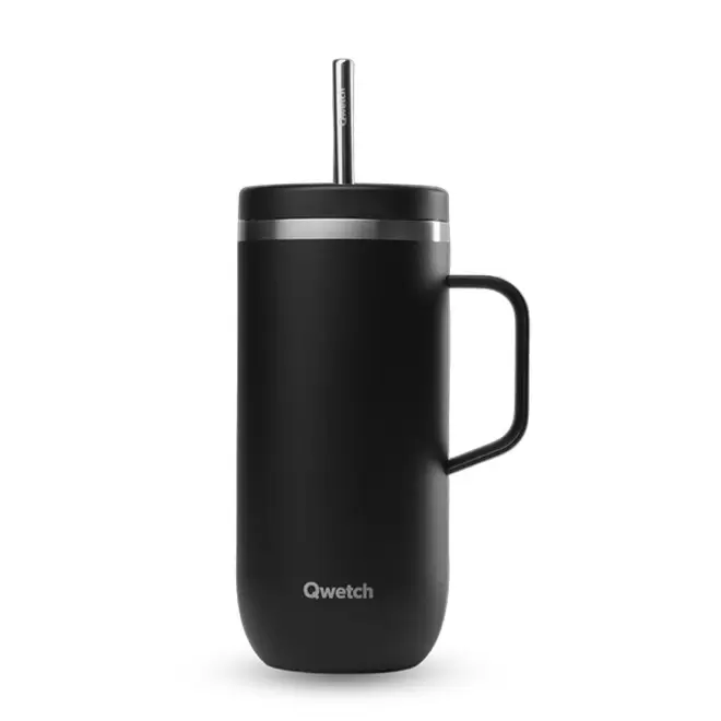 MUG ISOTHERME 600ML PERSONNALISE 'COLD CUP POIGNEE' - noir