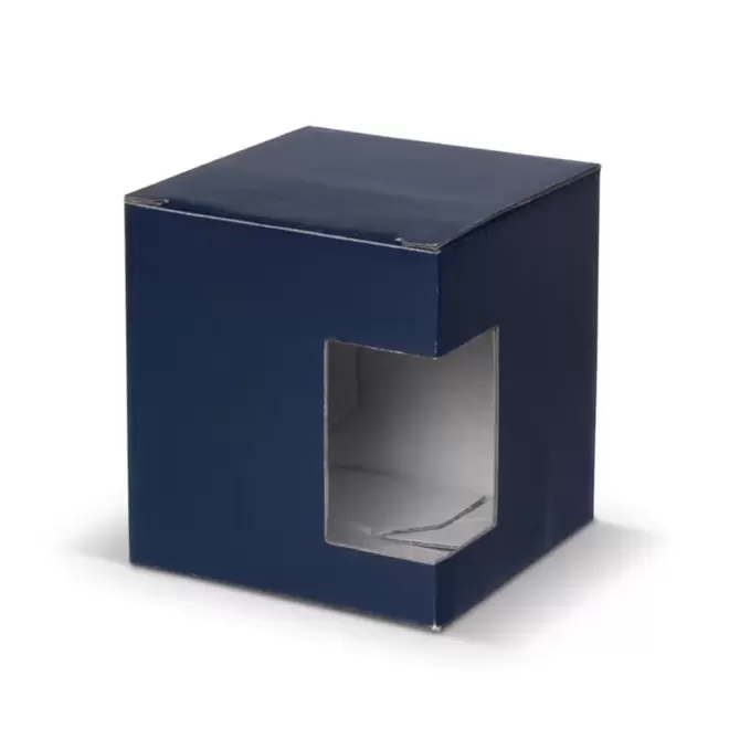 BOITE CADEAU 1 MUG AVEC FENETRE 'BOITEAU'  - bleu