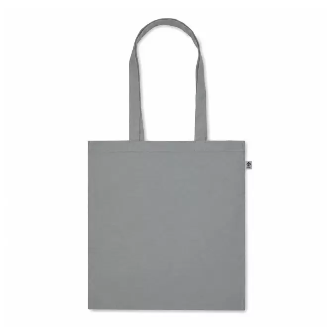 TOTE BAG PUBLICITAIRE AVEC SOUFFLET COTON BIO 'FABIO' - gris clair