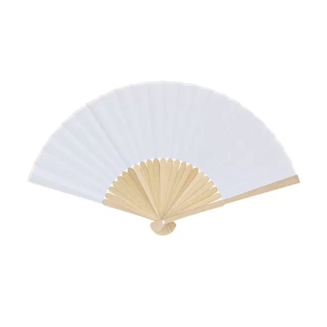 EVENTAIL EN BAMBOU PERSONNALISE 'FANNY BAMBOU II' - blanc