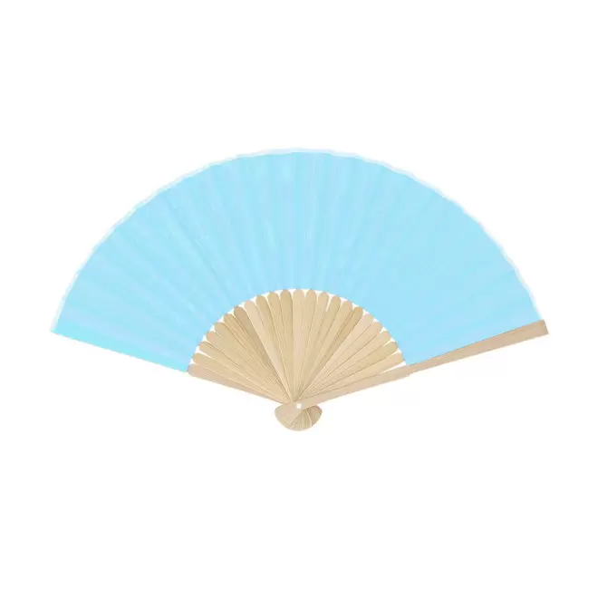 EVENTAIL EN BAMBOU PERSONNALISE 'FANNY BAMBOU II' - bleu clair
