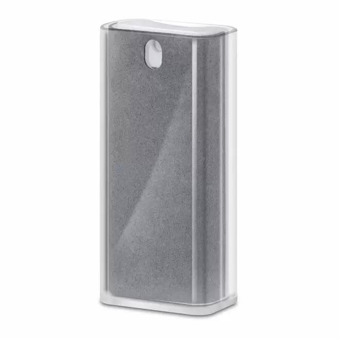 SPRAY NETTOYANT POUR ECRAN AVEC SUPPORT DE TELEPHONE PERSONNALISABLE 'CLEANTEL' - gris