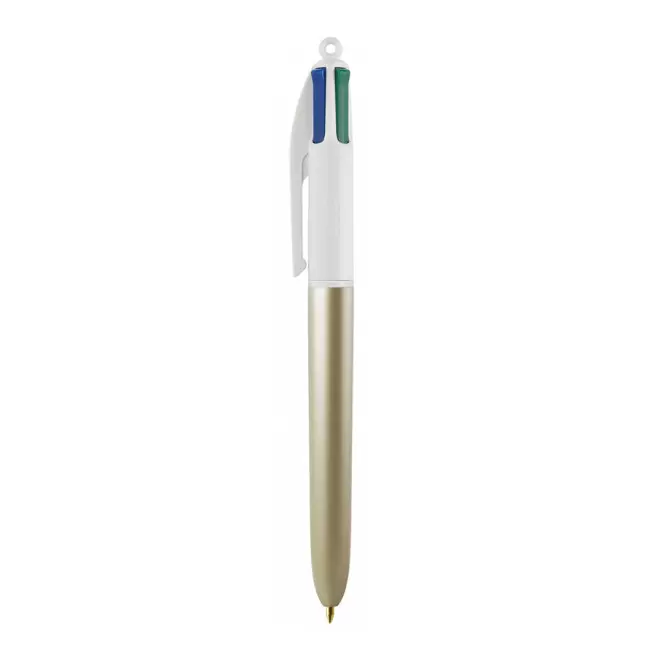 STYLO BIC® PERSONNALISABLE 4 COULEURS 'GLACE' - blanc/doré