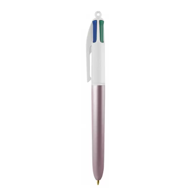 STYLO BIC® PERSONNALISABLE 4 COULEURS 'GLACE' - blanc/rose