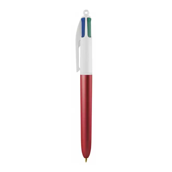 STYLO BIC® PERSONNALISABLE 4 COULEURS 'GLACE' - blanc/rouge