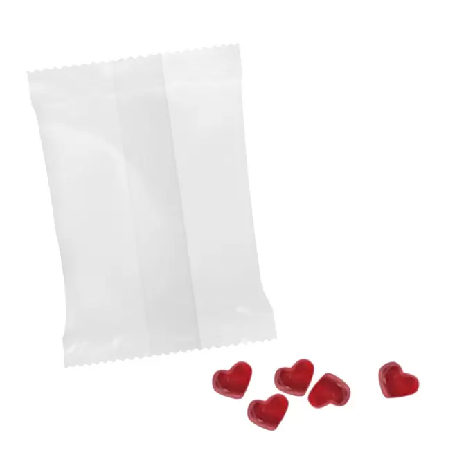 LOT DE 100 SACHETS DE BONBONS PERSONNALISABLES 'HARIBO' - coeur rouge