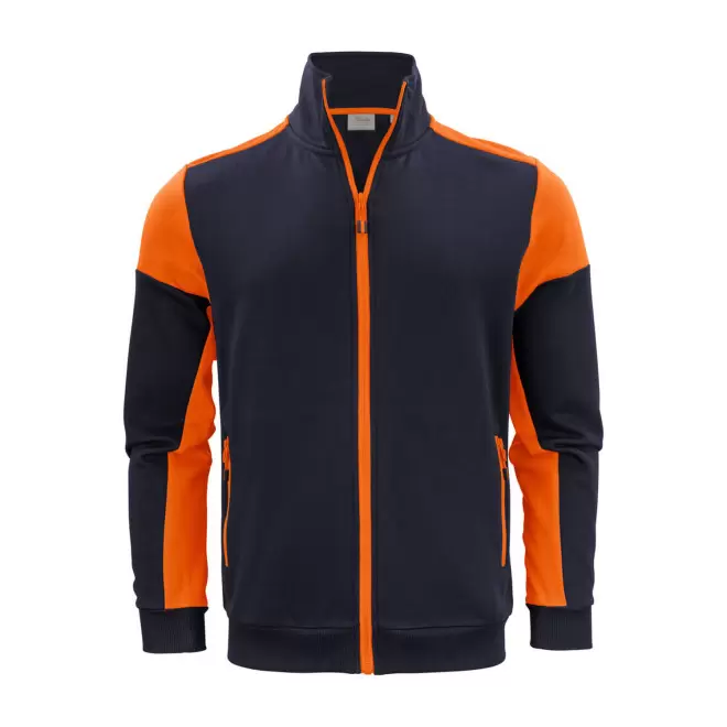 SWEAT ZIP PERSONNALISABLE HOMME 'PRIME SWEAT ZIP' - marine/orange fluo
