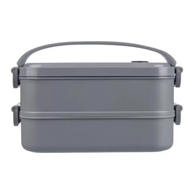 LUNCH BOX PERSONNALISABLE DEUX NIVEAUX 'CENA' - gris