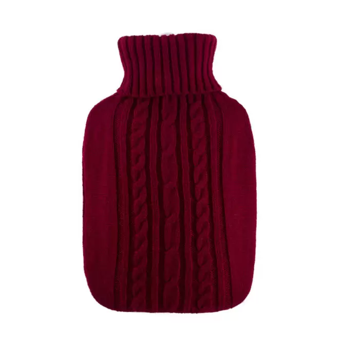 BOUILLOTTE PERSONNALISABLE 1.8L HOUSSE TRICOTEE 'CALDA' - rouge