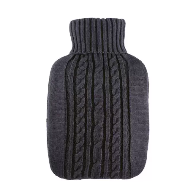 BOUILLOTTE PERSONNALISABLE 1.8L HOUSSE TRICOTEE 'CALDA' - gris