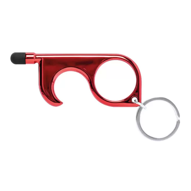 PORTE-CLÉS SANS CONTACT STYLET PERSONNALISABLE 'COURBY' - rouge