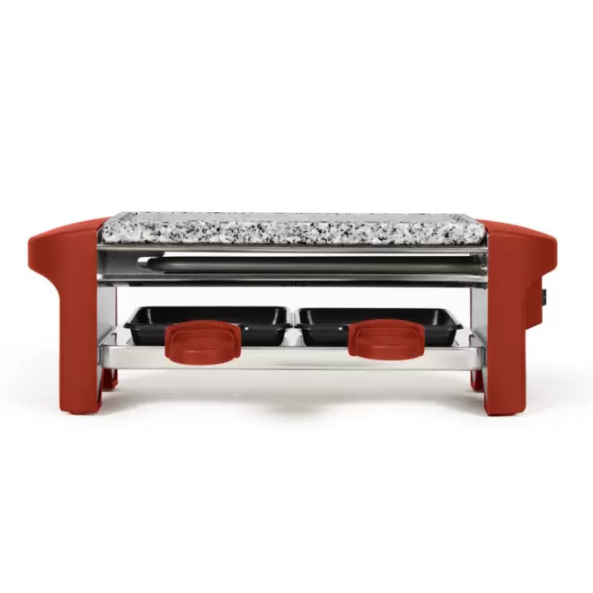 APPAREIL À RACLETTE PUBLICITAIRE 2 PERSONNES LIVOO® 'CHEESE DUO' - rouge orangé