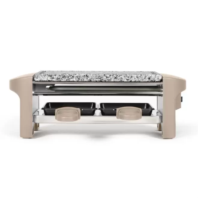 APPAREIL À RACLETTE PUBLICITAIRE 2 PERSONNES LIVOO® 'CHEESE DUO' - taupe