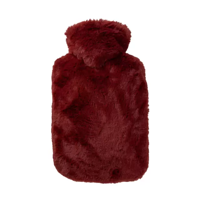 BOUILLOTTE PERSONNALISABLE 1.8L HOUSSE POILS LONGS 'CALDA' - rouge