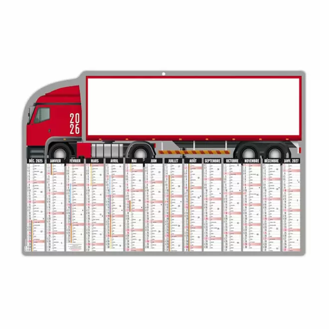 GRAND CALENDRIER BANCAIRE PERSONNALISABLE 'CAMION' - camion