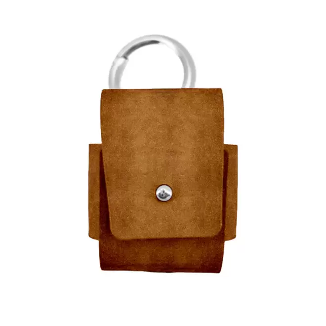 ETUI AIRPODS PERSONNALISABLE CUIR RECYCLE 'ROVER' - naturel