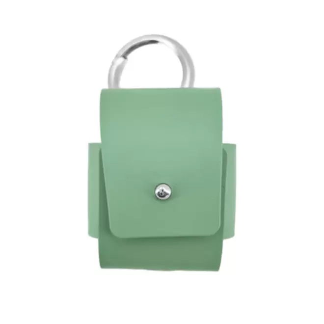 ETUI AIRPODS PERSONNALISABLE CUIR RECYCLE 'ROVER' - vert d'eau