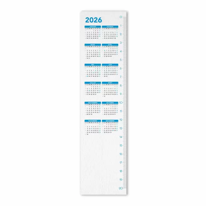 CALENDRIER MARQUE-PAGES PERSONNALISE 'CLARIN' - bleu