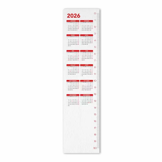 CALENDRIER MARQUE-PAGES PERSONNALISE 'CLARIN' - rouge