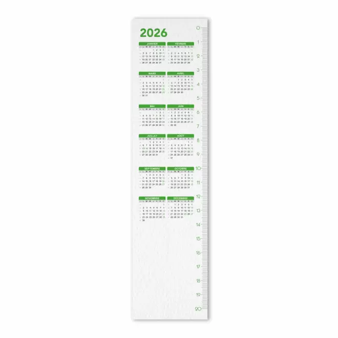 CALENDRIER MARQUE-PAGES PERSONNALISE 'CLARIN' - vert