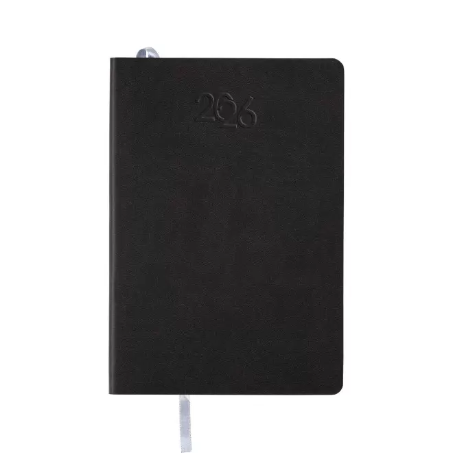 AGENDA SEMAINIER PU SOUPLE PERSONNALISE 'APRIL' - noir