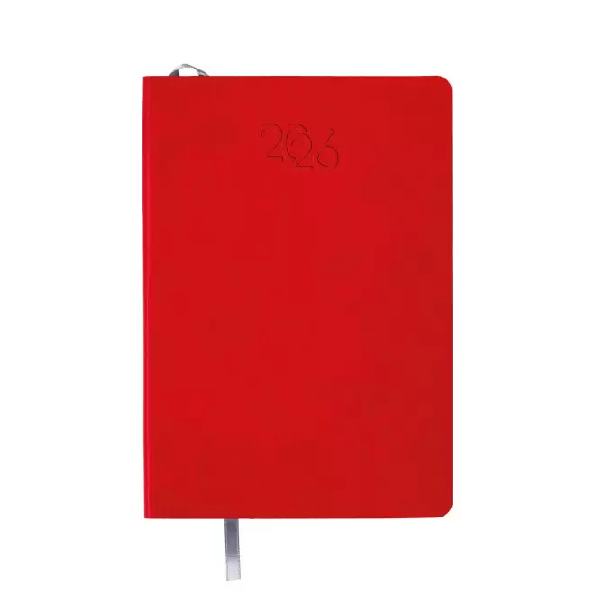 AGENDA SEMAINIER PU SOUPLE PERSONNALISE 'APRIL' - rouge