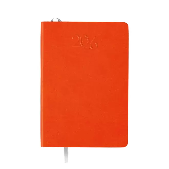 AGENDA SEMAINIER PU SOUPLE PERSONNALISE 'APRIL' - orange
