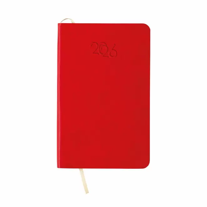 AGENDA SEMAINIER PERSONNALISE PU SOUPLE 'APRIL MINI' - rouge