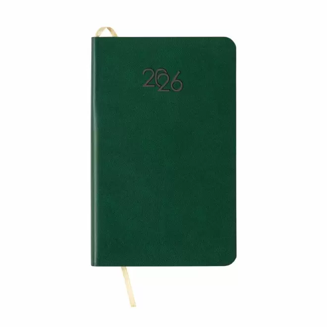 AGENDA SEMAINIER PERSONNALISE PU SOUPLE 'APRIL MINI' - vert