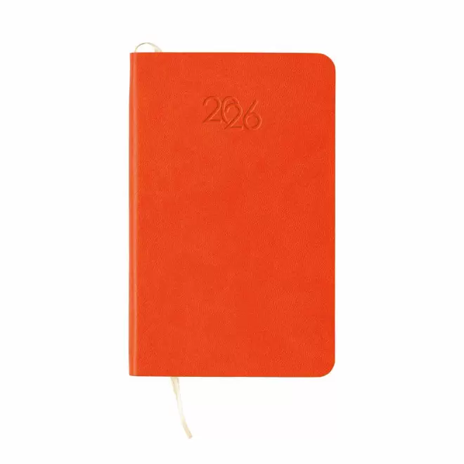 AGENDA SEMAINIER PERSONNALISE PU SOUPLE 'APRIL MINI' - orange
