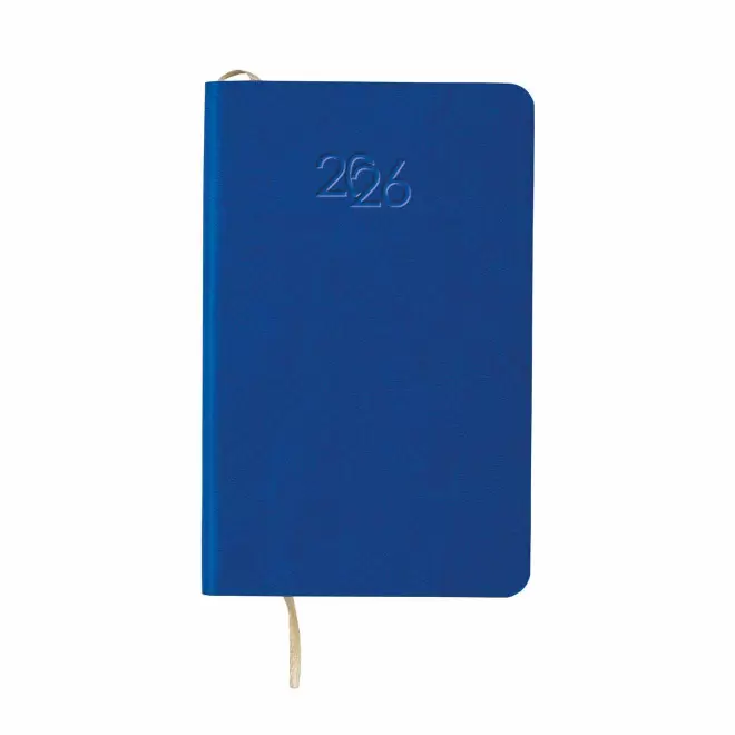 AGENDA SEMAINIER PERSONNALISE PU SOUPLE 'APRIL MINI' - bleu royal