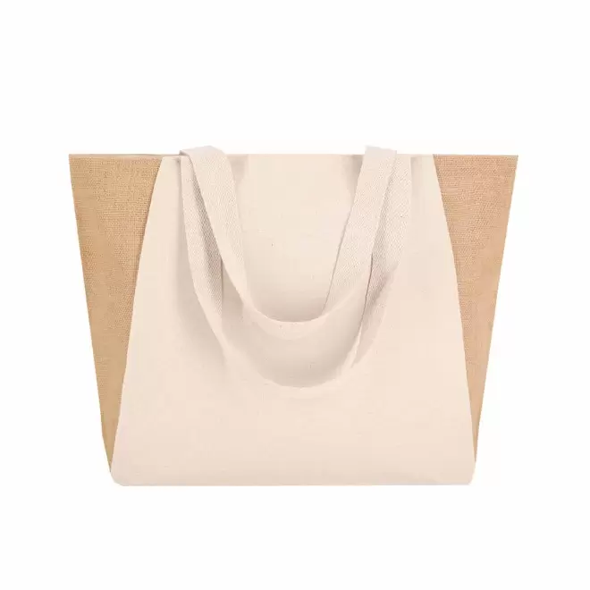 SAC COTON ET JUTE PERSONNALISABLE 'CHARMO' - naturel