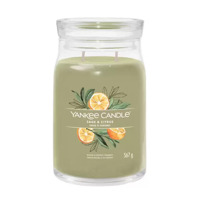 BOUGIE DEUX MECHES GRANDE 'YANKEE CANDLE' - sauge et agrumes