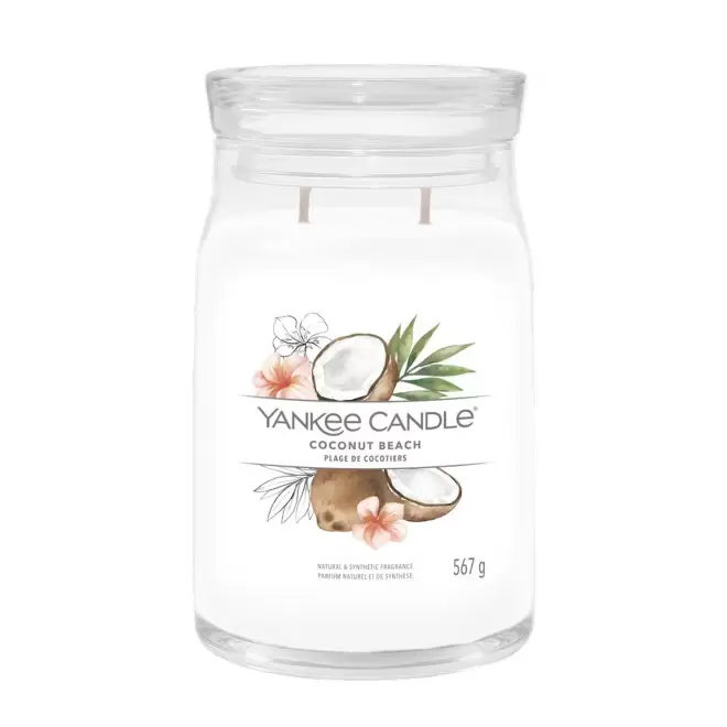 BOUGIE DEUX MECHES GRANDE 'YANKEE CANDLE' - plage de cocotiers