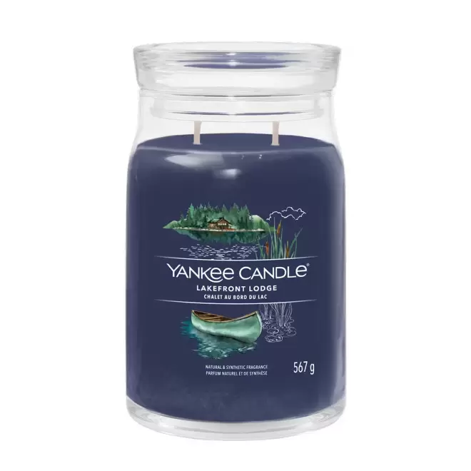 BOUGIE DEUX MECHES GRANDE 'YANKEE CANDLE' - chalet au bord du lac