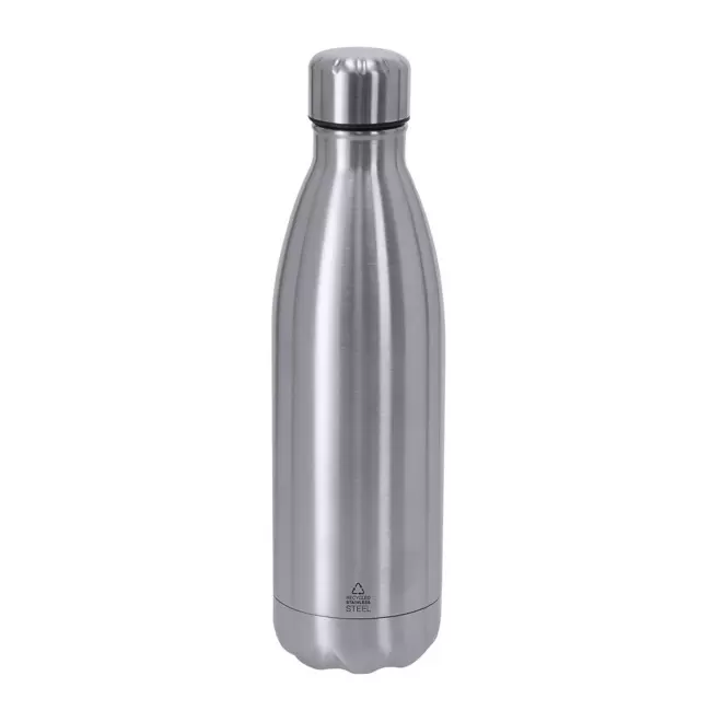 GOURDE PERSONNALISABLE ISOTHERME ACIER RECYCLE 500ML 'LOS' - argenté