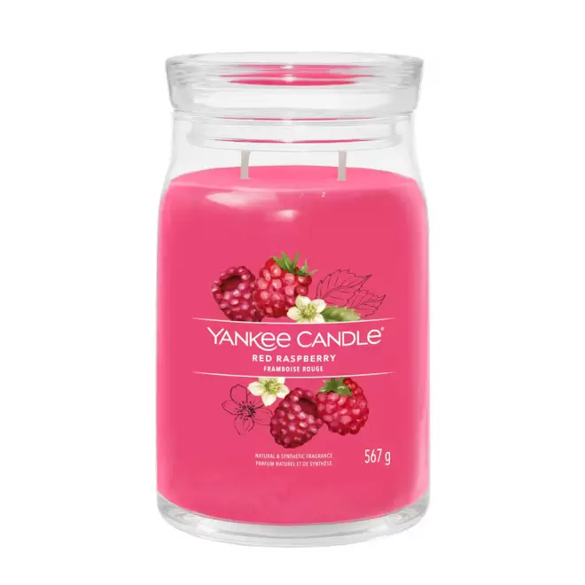 BOUGIE DEUX MECHES GRANDE 'YANKEE CANDLE' - framboise rouge