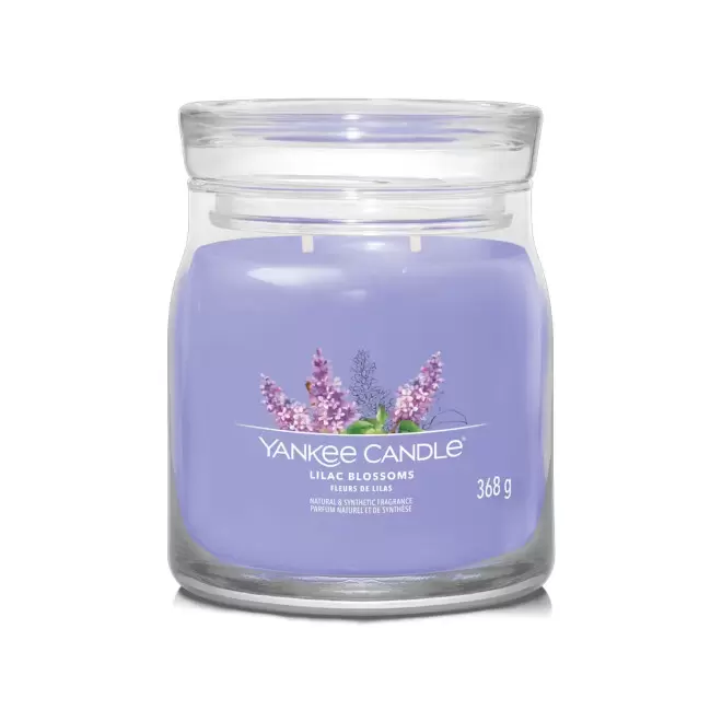 BOUGIE DEUX MECHES MOYENNE 'YANKEE CANDLE' - jardin aux lilas