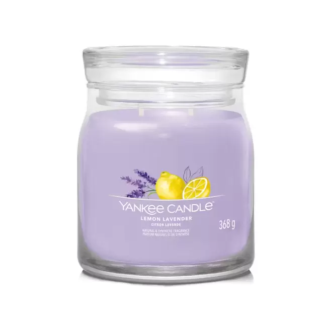 BOUGIE DEUX MECHES MOYENNE 'YANKEE CANDLE' - citron lavande
