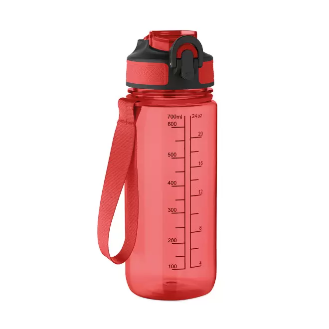 GOURDE RPET PERSONNALISABLE AVEC PAILLE 700ML 'DAYLY' - rouge