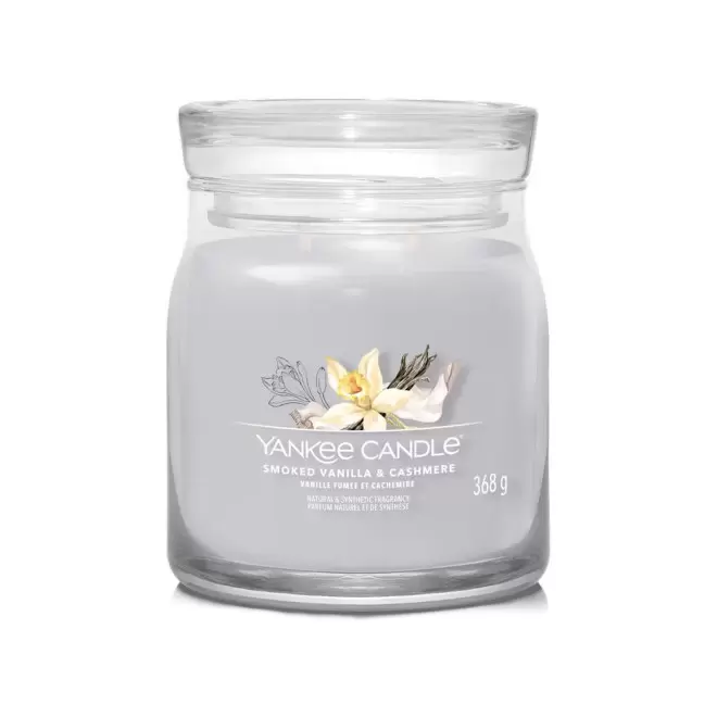 BOUGIE DEUX MECHES MOYENNE 'YANKEE CANDLE' - vanille fumée et cachemire