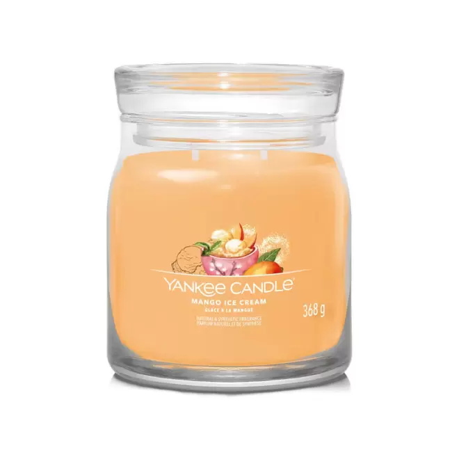 BOUGIE DEUX MECHES MOYENNE 'YANKEE CANDLE' - glace à la mangue