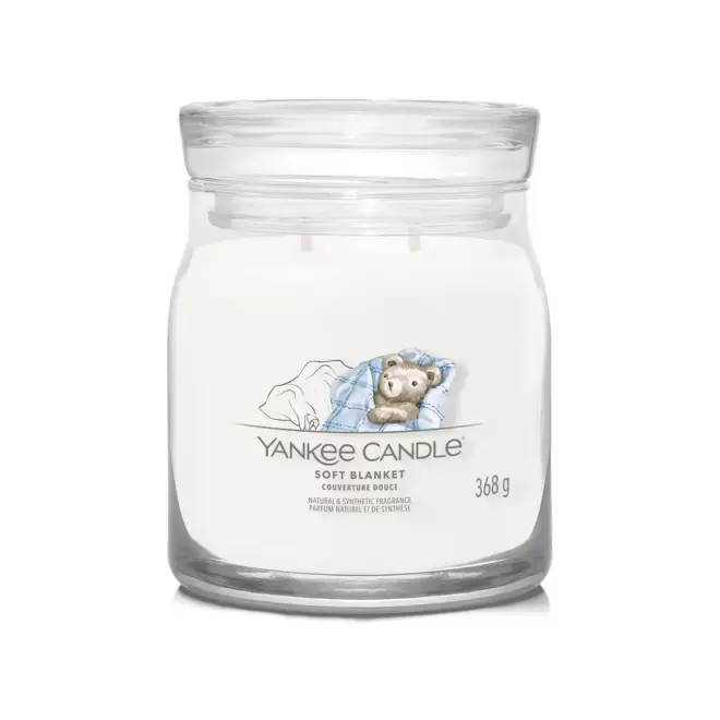 BOUGIE DEUX MECHES MOYENNE 'YANKEE CANDLE' - couverture douce