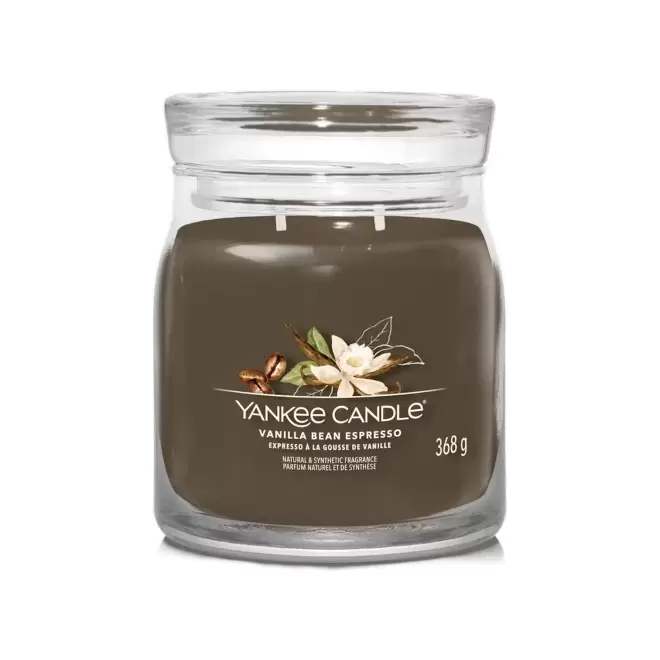 BOUGIE DEUX MECHES MOYENNE 'YANKEE CANDLE' - expresso à la gousse de vanille