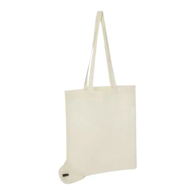 SAC SHOPPING PUBLICITAIRE PLIABLE EN COTON 100G/M² 'BRAVEL' - naturel