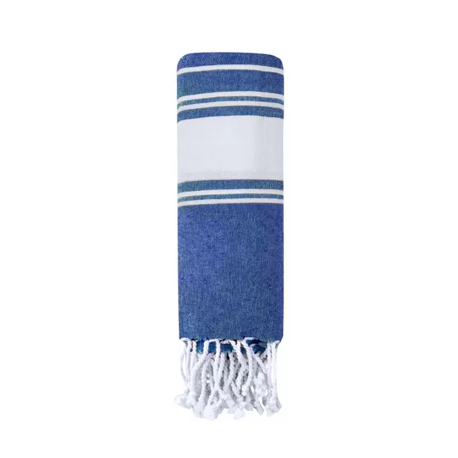 PAREO/FOUTA PERSONNALISABLE 'HORTENSE 180 P.RAYURES' - bleu marine
