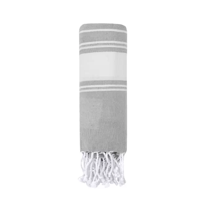 PAREO/FOUTA PERSONNALISABLE 'HORTENSE 180 P.RAYURES' - gris