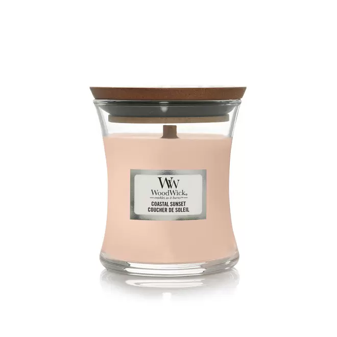 BOUGIE PARFUMEE MECHE BOIS 'WOODWICK MINI' - coucher de soleil
